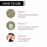 Premium Paper Stick Cotton Ear Buds, 100 Stems (200 Swabs), for Ear Nose Cleansing and Makeup Removal