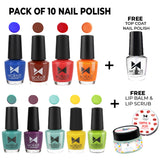 Nail Paint Pack – 10 Highly Glossy Pigmented Shades