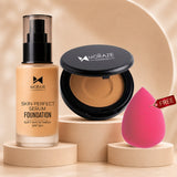 High Coverage Premium Foundation + Compact Powder (Free - Beauty Blender)